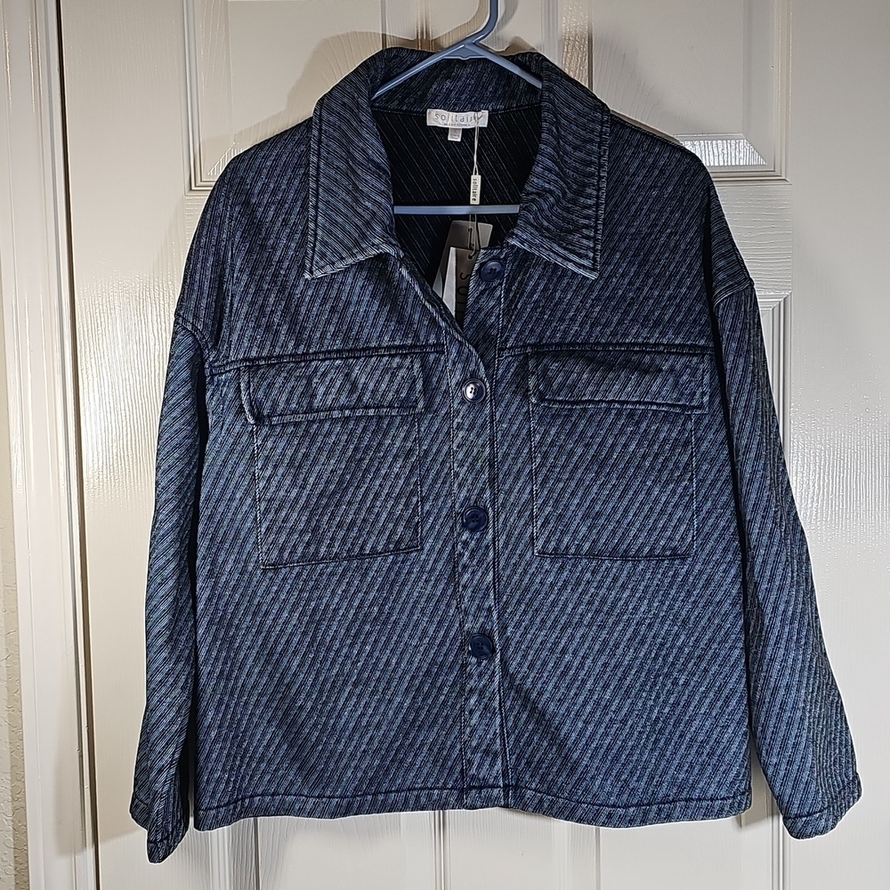 NWT Solitaire By Ravi Khosla Artisan Boho Blue Shacket Boho